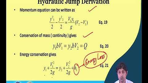Lecture 36: Non-uniform flow and hydraulic jump (Contd.)