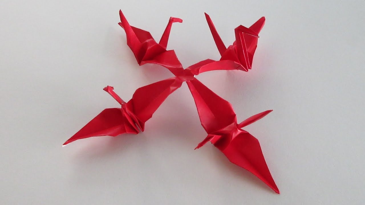 折り紙 千羽鶴のつなげ方 Origami How To Connect Thousand Cranes Youtube