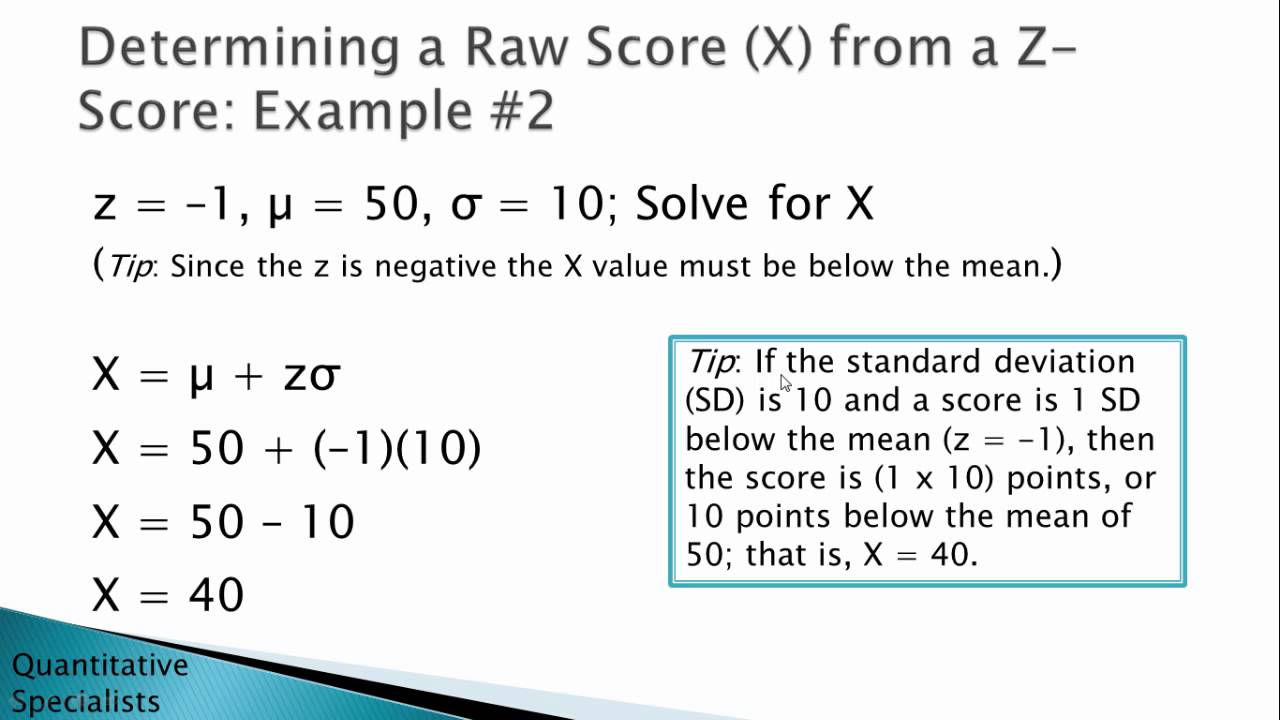 Z-Scores - Transforming Scores (Introductory Statistics 