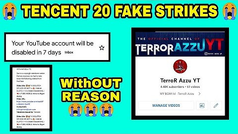 😭🥺4.48K Subscribers Channel Delete | ☹️😥Tencent Fake 20 Copyright Strikes Without No Reason #pubg