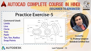 Autocad 2016 - Practice Exercise: E5- Example Practice Video
