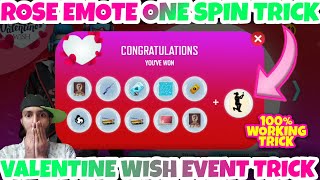 Rose Emote One Spin Trick || Valentine Wish 1 Spin Trick || I Heart You Emote || 100% Working Trick