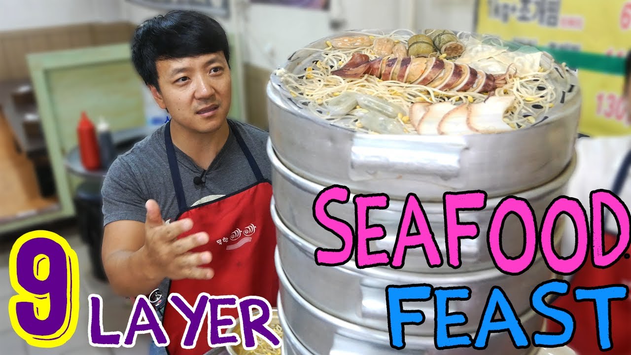 MASSIVE! NINE Layer SEAFOOD Tower in Seoul, South Korea | Strictly Dumpling