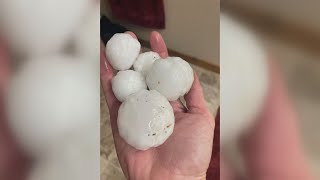 Large Hail Falls Across Oklahoma Amid Overnight Storms