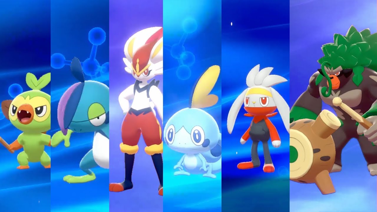 Pokemon Sword And Shield Starter Evolutions - YouTube