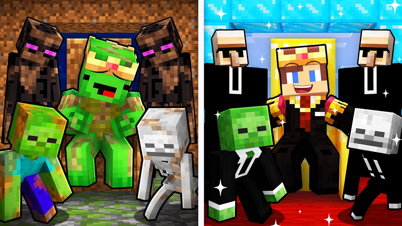 Mikey POOR vs JJ RICH Mob King in Minecraft (Maizen)