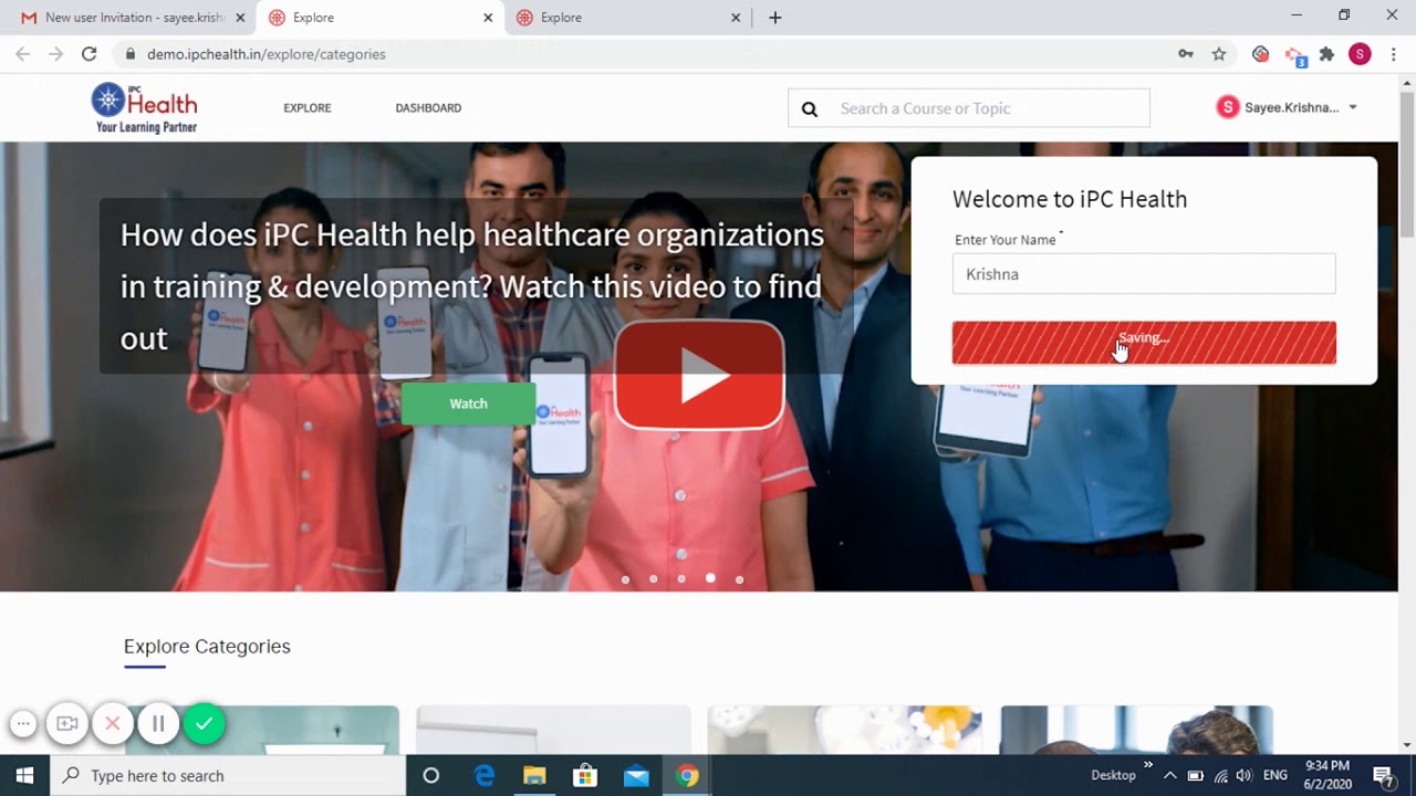 User Activation Process for CAHO E-Training Program