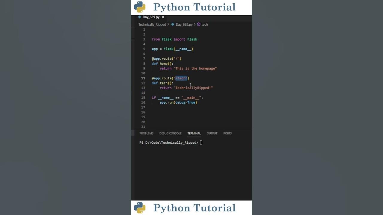 Adding Routes To Flask Web App | Python Tutorial - YouTube