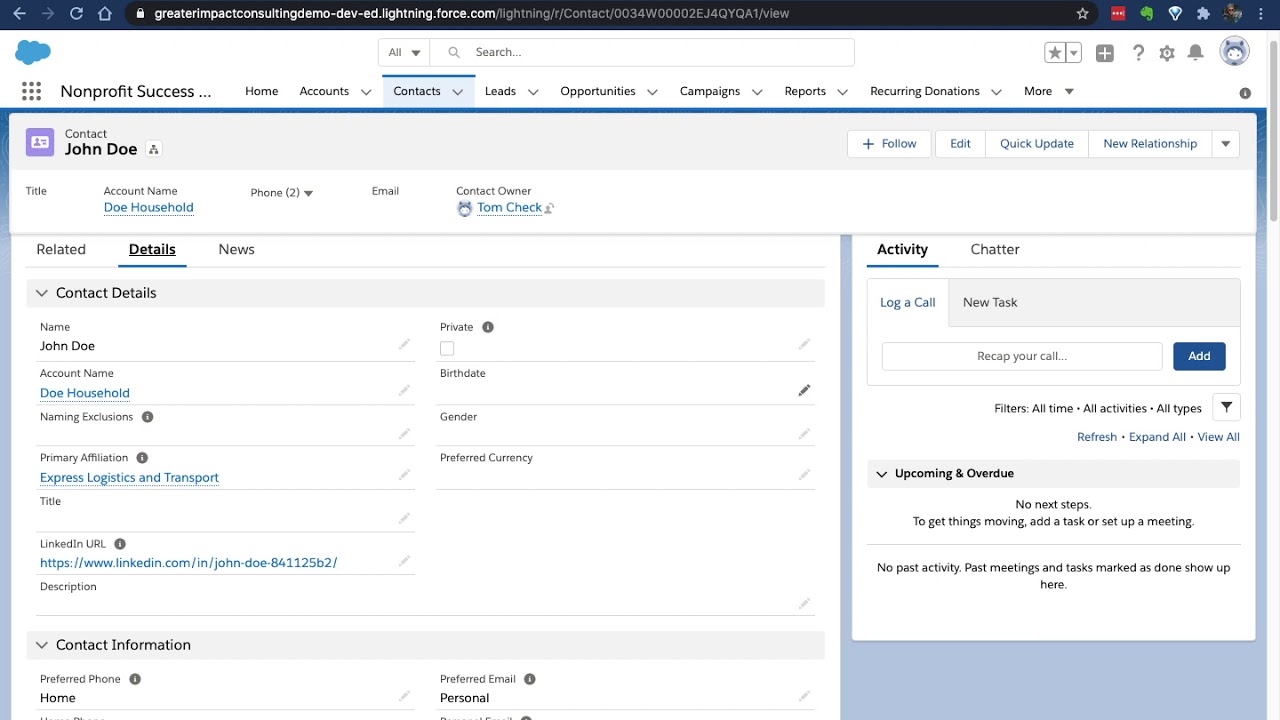 Customizing page layouts in Salesforce