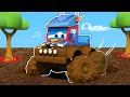 Super Monster Truck is Trapped! | Hero Stuck in Mud | Monster Truck Compilation for Kids