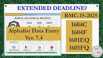 BIR UPDATE 2025: BIR releases new ALPHALIST DATA ENTRY MODULE VERSION 7.4 (extended deadline?)