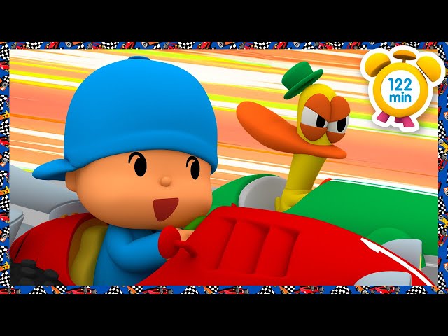 Desenho de Pocoyo no carro de corrida para colorir - Tudodesenhos