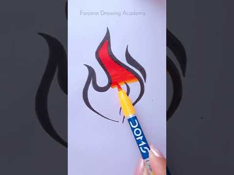 Painting tutorial || How To Color Fire  #CreativeArt #Satisfying