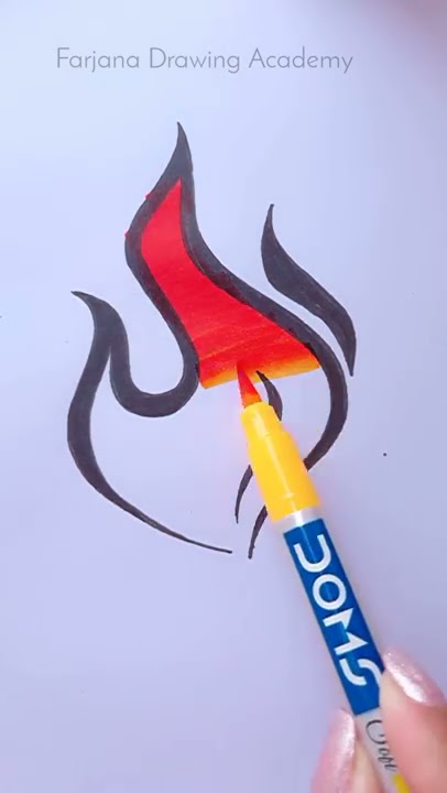 Painting tutorial || How To Color Fire #CreativeArt #Satisfying