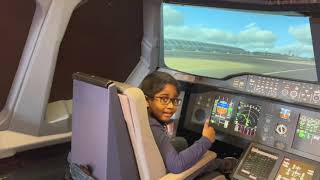 The Emirates A380 flying experience | Cockpit view | flight simulator at Dubai Mall