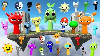 SKY CONSTRUCT VS EVOLUTION OF MR SUN MOON TREE FUN COMPUTER SPRUNKI FAMILY in Garry's Mod