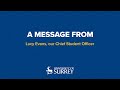 Pre-arrival message for students | University of Surrey