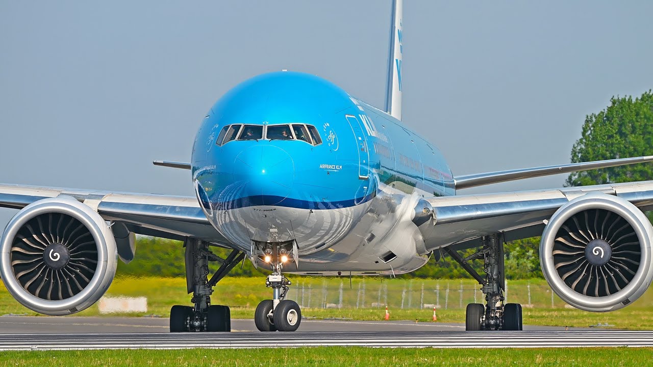 [4K] 80 Mins of CLOSE UP PlaneSpotting at Schiphol Airport - Outbound rush at Runway 36L