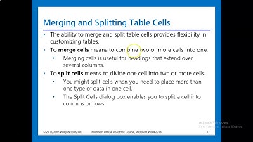 Word Lesson 6 Creating Tables