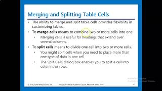 Word Lesson 6 Creating Tables