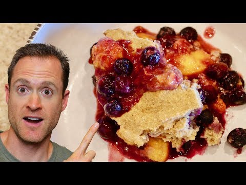 Vegan Peach Blueberry Cobbler - No added sugar!? 😯