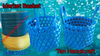 Tutorial ke 407 - Weaving Hexagonal Basket ( Strapping Band )