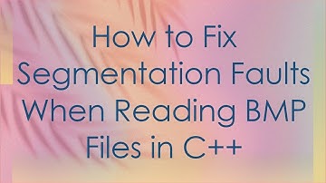 How to Fix Segmentation Faults When Reading BMP Files in C+ +