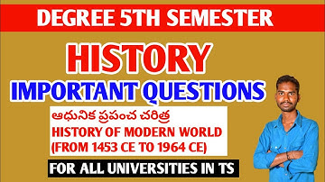 DEGREE 5TH SEMESTER HISTORY IMPORTANT QUESTIONS 🚨 HISTORY OF MODERN WORLD IMP