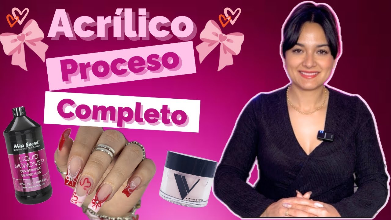 Acrílico paso a paso desde la preparación de la uña hasta el diseño final💅🏾