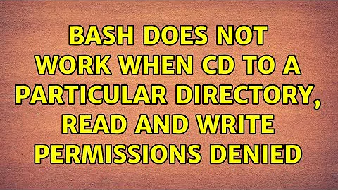 bash does not work when cd to a particular directory, read and write permissions denied