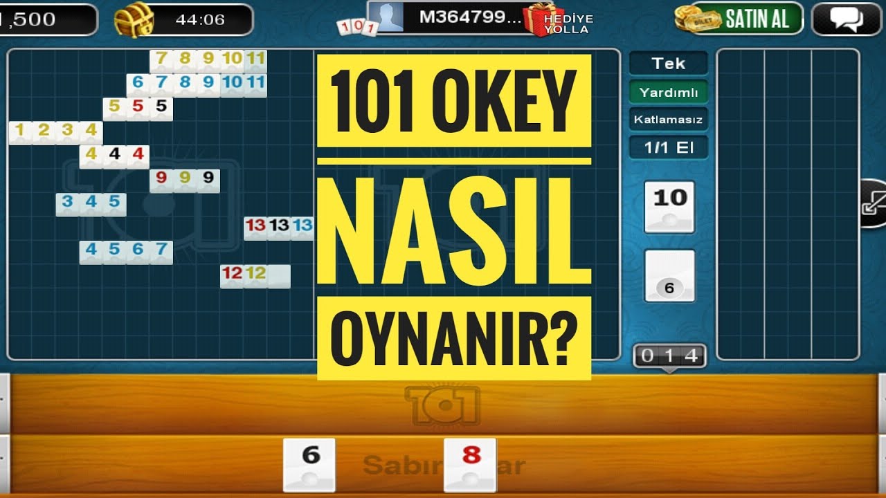 101 Okey nasıl oynanır? 34 okey olarakta bilinir - YouTube