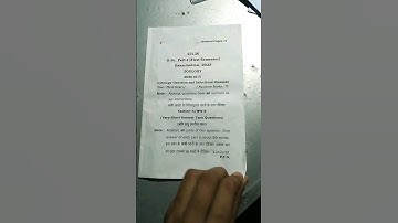 Zoology BSc. 1st semester 2023 exam paper vbspu