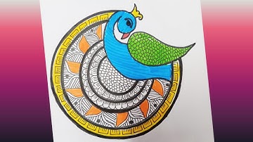 How to draw Mamdala for beginners|peacock mandala artpeacock drawing step by step | doodle art