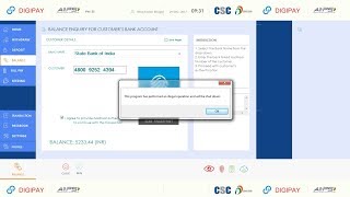 Digi Pay Error solved---This Program has performed an illegal operation and will be shut down.