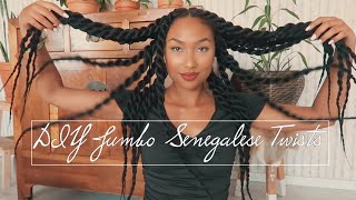 EASIEST PROTECTIVE STYLE | Jumbo senegalese twist On 3B/3C Natural Hair | Knotless screenshot 5