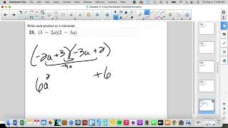 Chapter 5-4 Alg (Multiplying Binomials Mentally)
