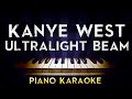 Kanye West - Ultralight Beam | Lower Key Piano Karaoke Instrumental Lyrics Cover Sing Along