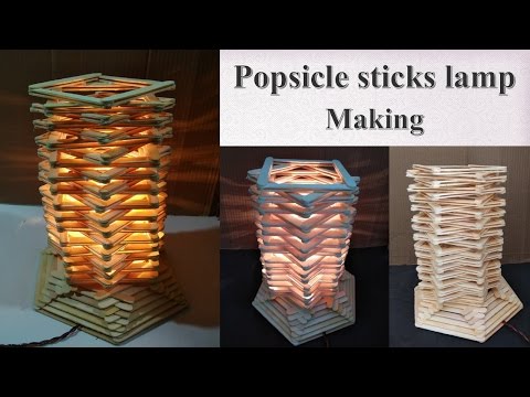 Popsicle sticks lamp making | popsicle stick crafts | DIY | raj easy craft
