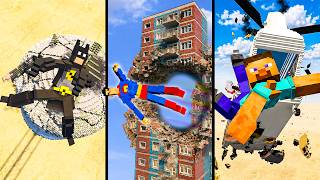 Realistic BATMAN, SUPERMAN, STEVE Ragdoll Physics Test Teardown (Fictional Gameplay Simulation)#74
