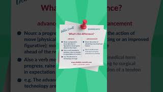 advance or advancement? | Tricky Quickies 157 #grammar #TrickyWords #shorts