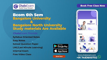 Bangalore University and Bangalore North University 6th Sem BCOM Study Materials Are Available now
