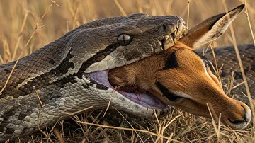 GIANT PYTHON DEVOURS AN ENTIRE IMPALA