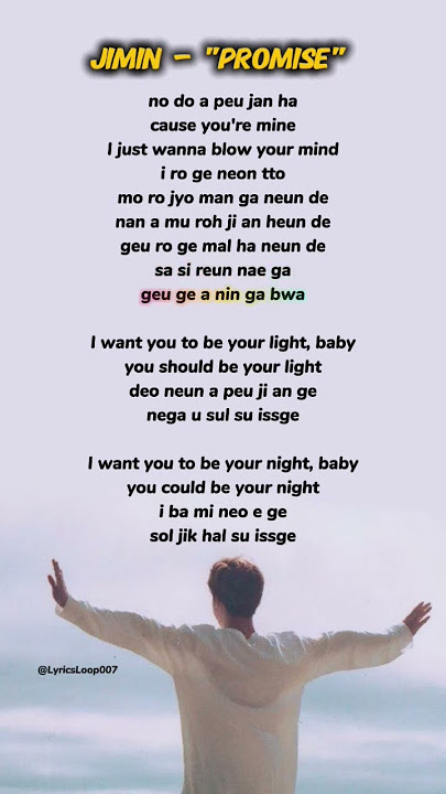 Jimin - Promise Song Lyrics #shorts #jimin #bts #btsjimin