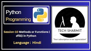 zfill() function or method in Python | methods in python | function in python | Python course