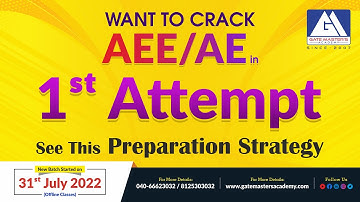 AEE/AE Preparation Strategy I GATE MASTERS ACADEMY | AEE / AE | ONLINE & OFFLINE - call 8919869870