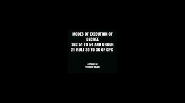 Modes of Execution of Decree under CPC