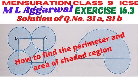 M L Aggarwal class 9 Ex 16.3 solutions (Q. No. 31 a & b) Sums on area of circle chapter mensuration