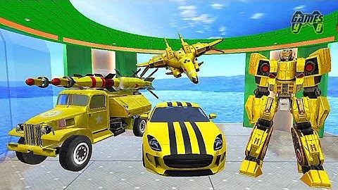 Missile Truck Airplane Robot Transform: Car Robot War - Green Robot - Android Gameplay