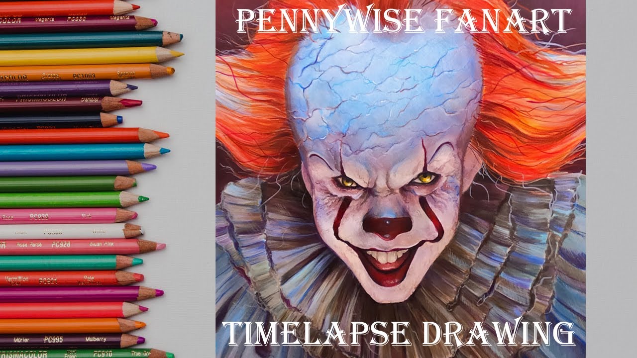 Pennywise Timelapse Drawing "It" Video MaddCards - YouTube