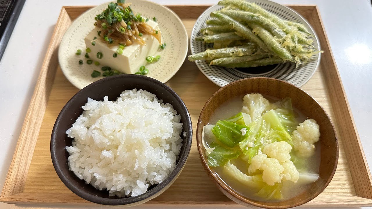 Green Beans Tempura, Cabbage and Cauliflower Miso Soup, Hiyayakko YouTube